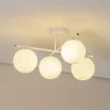 Aurora plafondlamp, wit, Ø 50 cm, 4-lamps, glas, E14