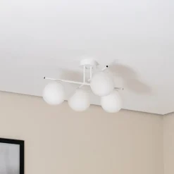 Aurora plafondlamp, wit, Ø 50 cm, 4-lamps, glas, E14