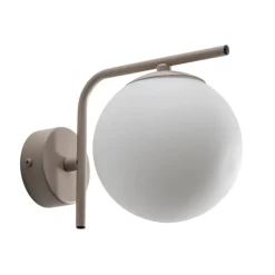 Aurora wandlamp, beige, glas, 17 cm hoog, globe, E14