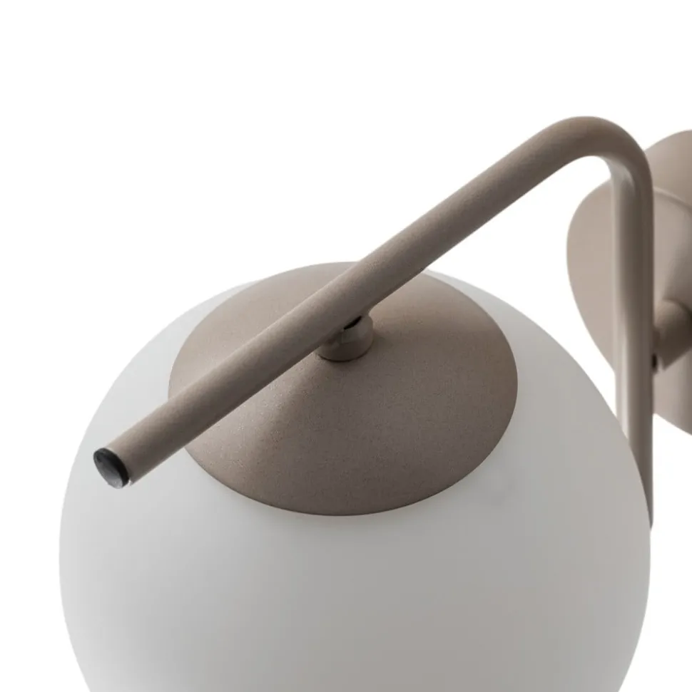 Aurora wandlamp, beige, glas, 17 cm hoog, globe, E14