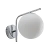 Aurora wandlamp, chroomkleurig, glas, 17 cm, globe, E14