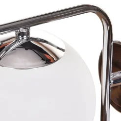 Aurora wandlamp, chroomkleurig, glas, 17 cm, globe, E14