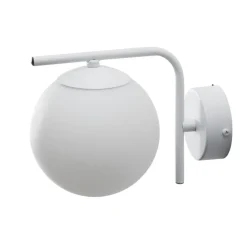 Aurora wandlamp, wit, glas, 17 cm hoog, globe, E14