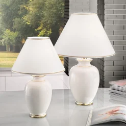 Austrolux Giardino Avorio tafellamp, 30 cm, keramiek, wit