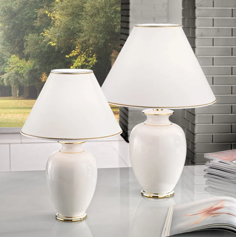 Austrolux Giardino Avorio tafellamp, 30 cm, keramiek, wit