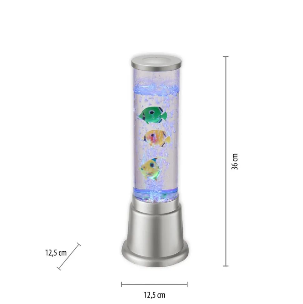 Ava waterzuil met LED's en vissen, hoogte 36cm