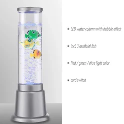 Ava waterzuil met LED's en vissen, hoogte 36cm