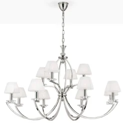 Avala - prachtige kroonluchter in nikkel en wit