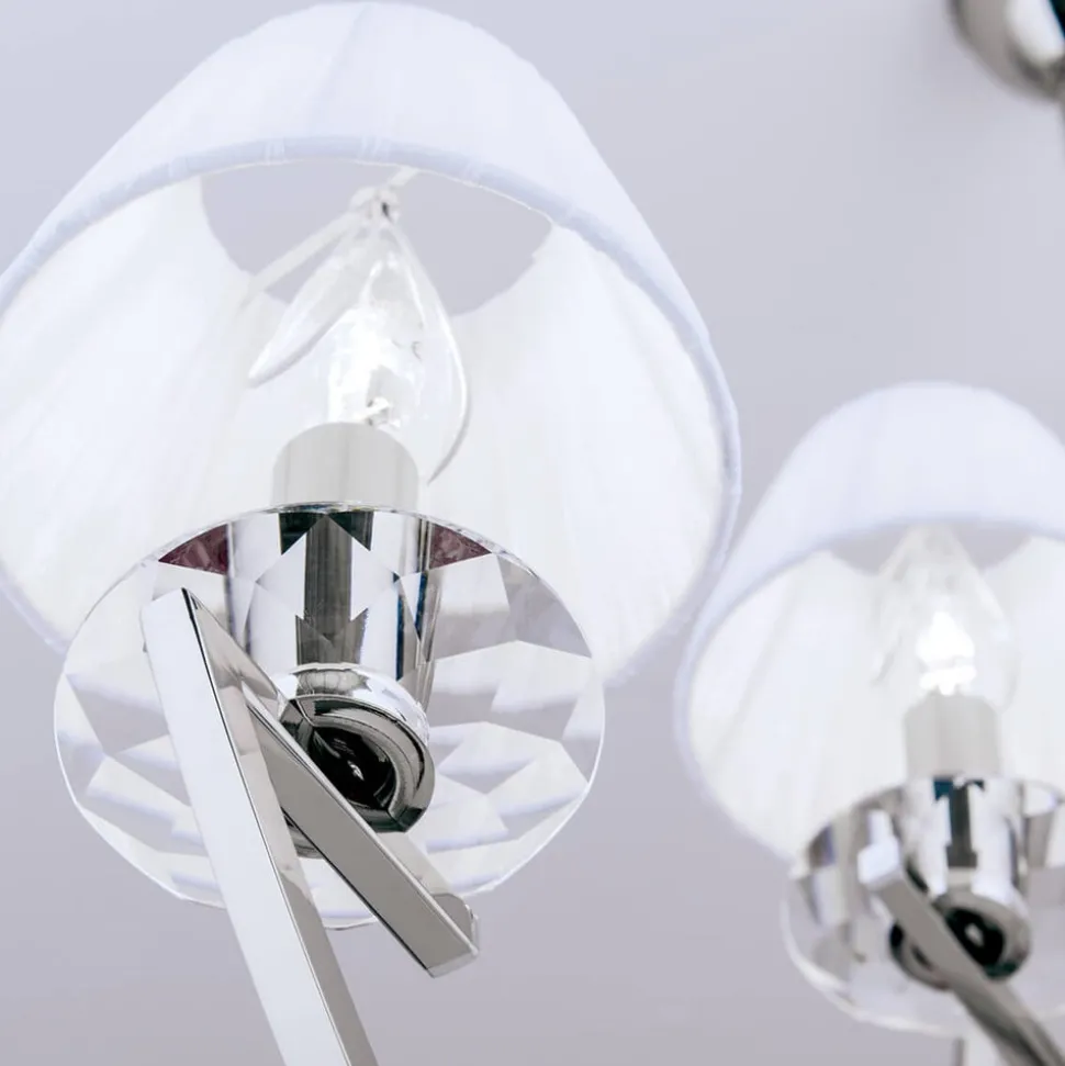 Avala - prachtige kroonluchter in nikkel en wit