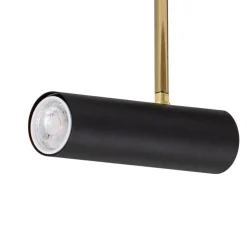 Axion plafondlamp, 3-lamps, zwart/goud, lang, staal