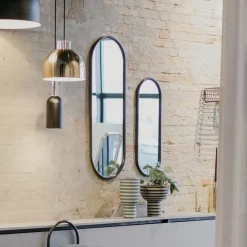 AYTM Angui spiegel, antraciet, hoogte 78 cm, glas, staal