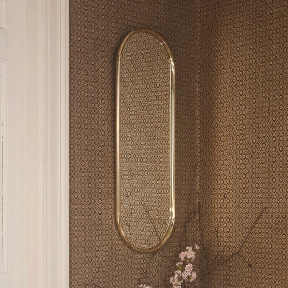 AYTM Angui spiegel, goudkleurig, hoogte 78 cm, glas, staal