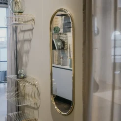 AYTM Angui spiegel, goudkleurig, hoogte 78 cm, glas, staal
