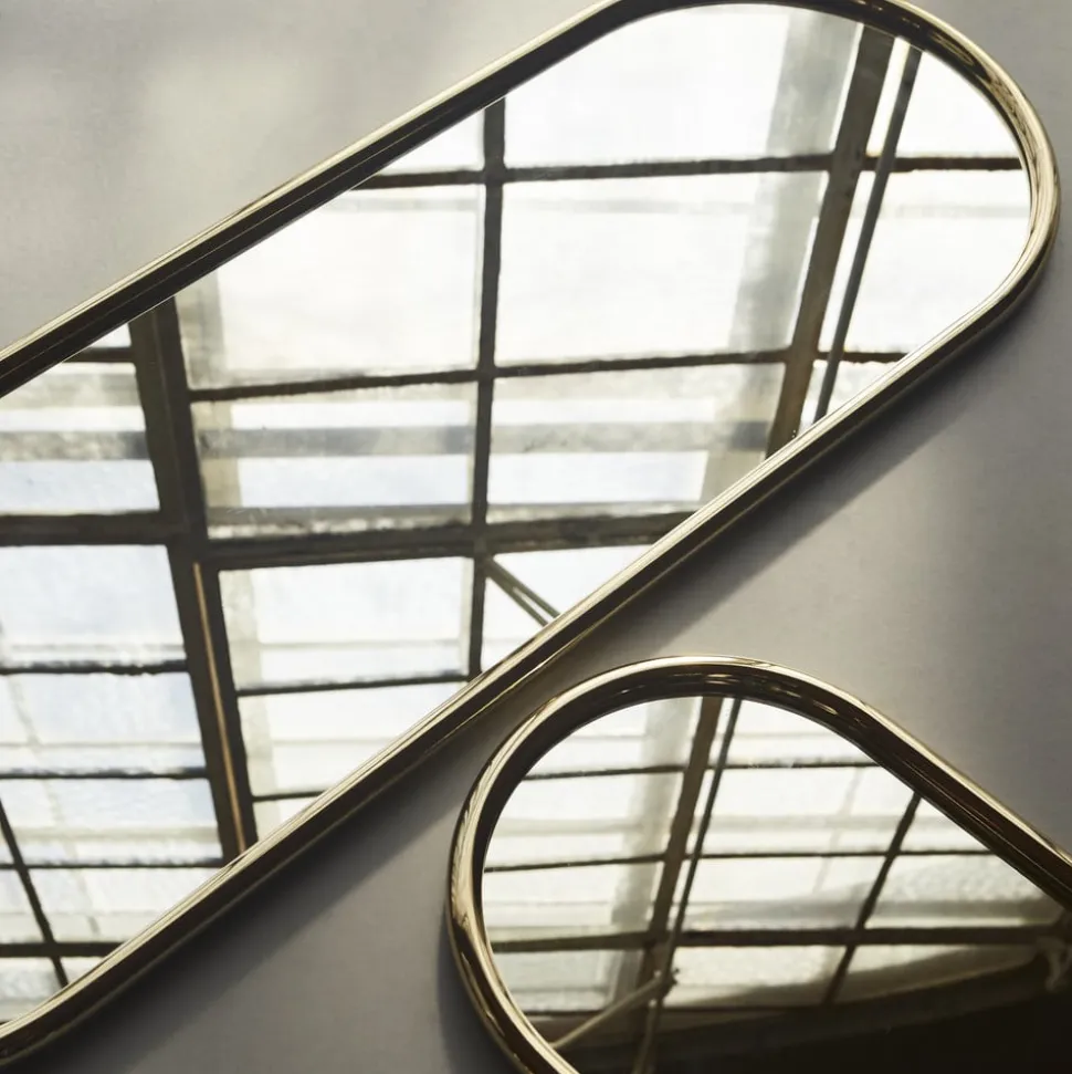 AYTM Angui spiegel, goudkleurig, hoogte 78 cm, glas, staal