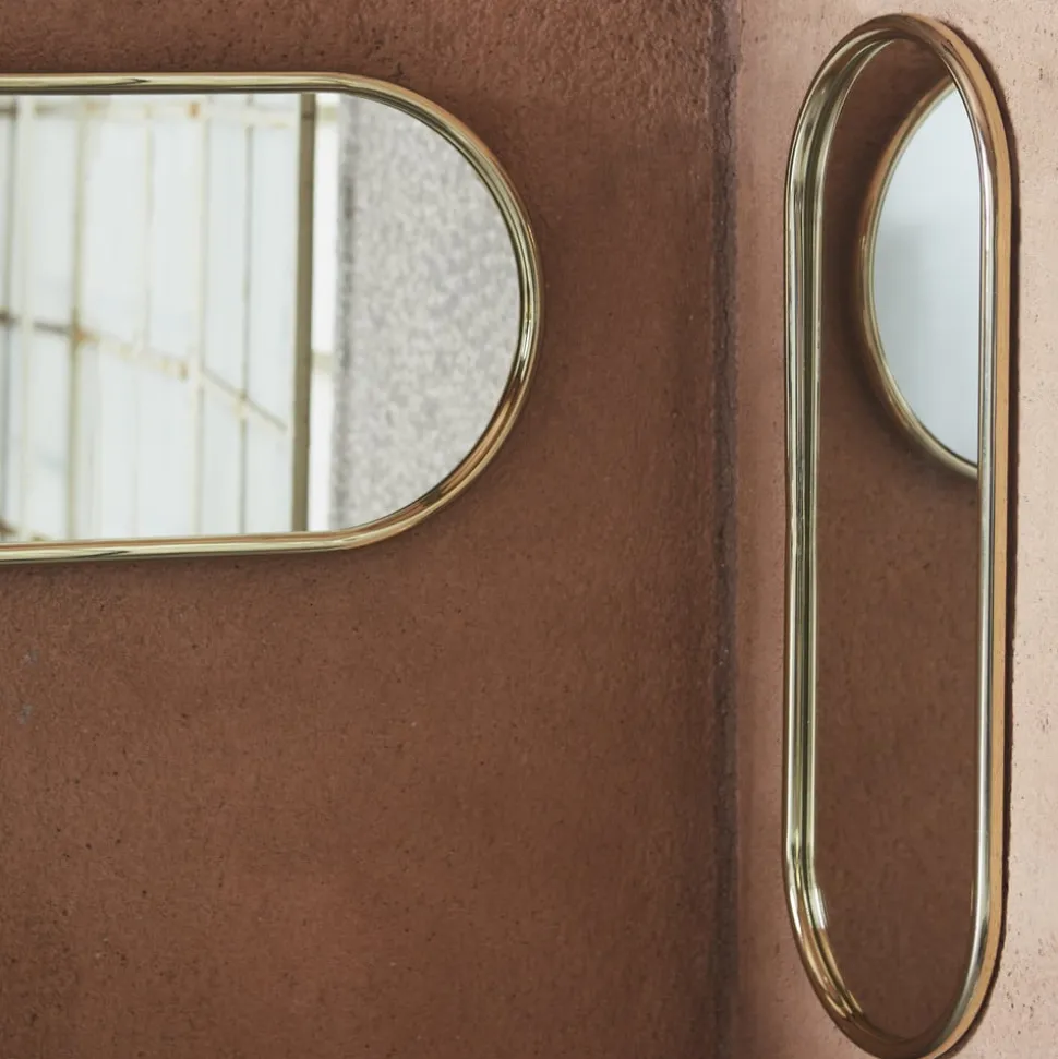 AYTM Angui spiegel, goudkleurig, hoogte 78 cm, glas, staal