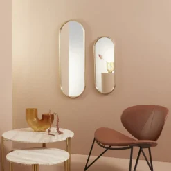 AYTM Angui spiegel, goudkleurig, hoogte 78 cm, glas, staal