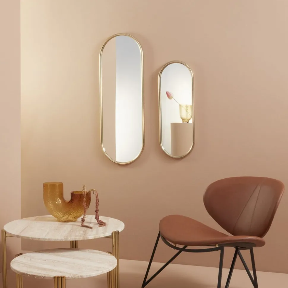 AYTM Angui spiegel, goudkleurig, hoogte 78 cm, glas, staal