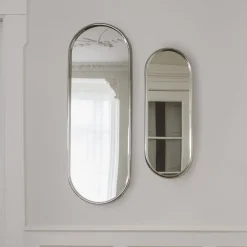 AYTM Angui spiegel, zilverkleurig, hoogte 78 cm, glas, staal