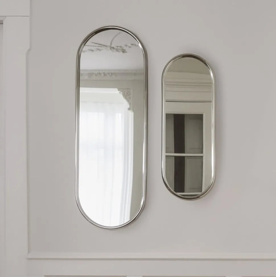 AYTM Angui spiegel, zilverkleurig, hoogte 78 cm, glas, staal