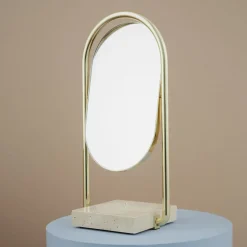 AYTM Angui tafelspiegel, goud, hoogte 35 cm, glas, marmer