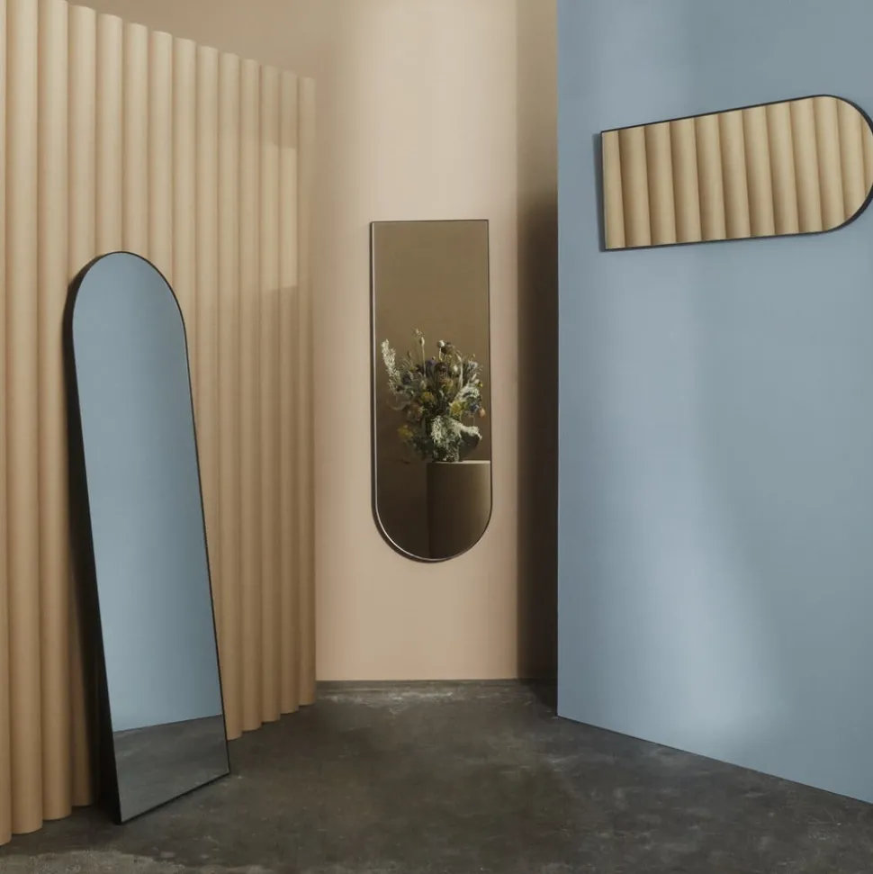 AYTM Arcus spiegel, zwart, hoogte 115 cm, glas, MDF hout