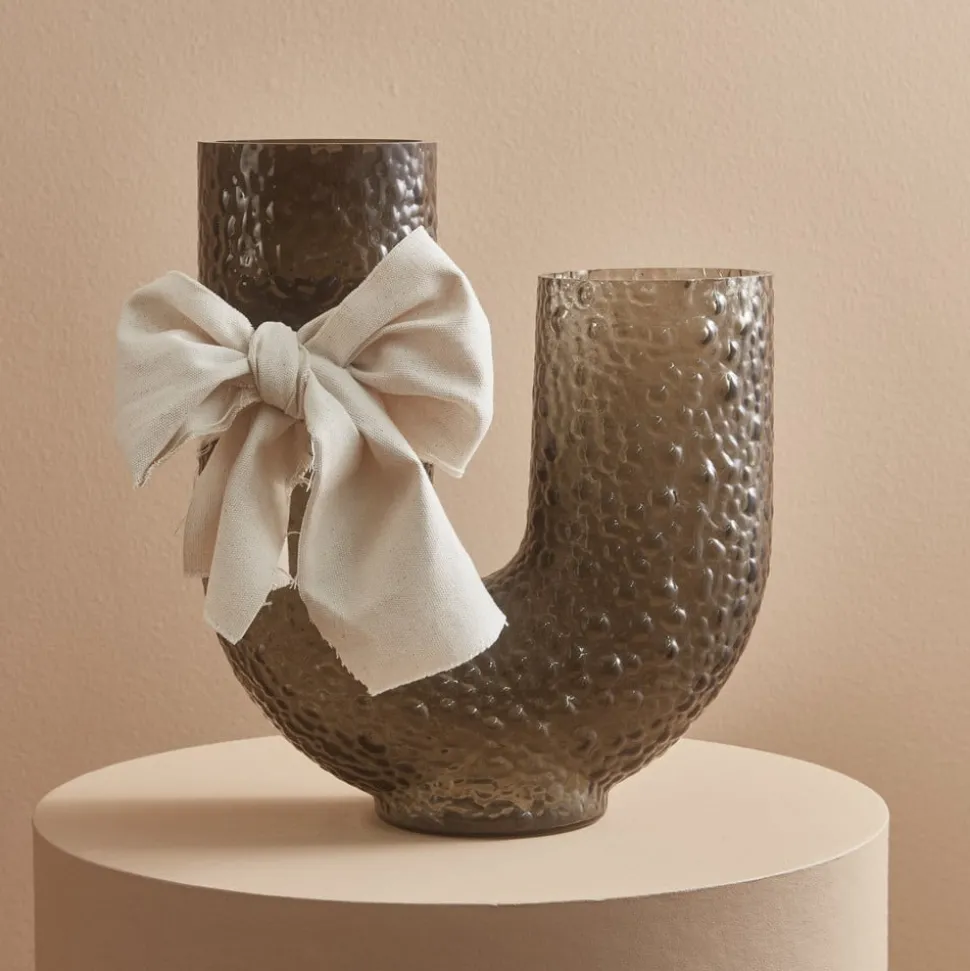 AYTM Arura vaas, zwart, hoogte 40 cm, breedte 34 cm, glas