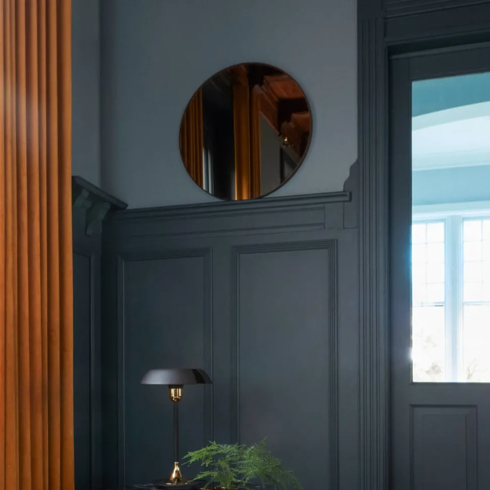 AYTM Circum spiegel, amber, Ø 70 cm, glas, MDF hout