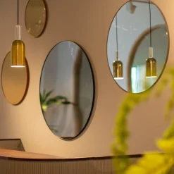 AYTM Circum spiegel, helder / grijsbruin, Ø 70 cm, glas, hout