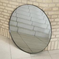 AYTM Circum spiegel, helder / zwart, Ø 70 cm, glas, MDF hout