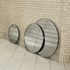 AYTM Circum spiegel, helder / zwart, Ø 70 cm, glas, MDF hout