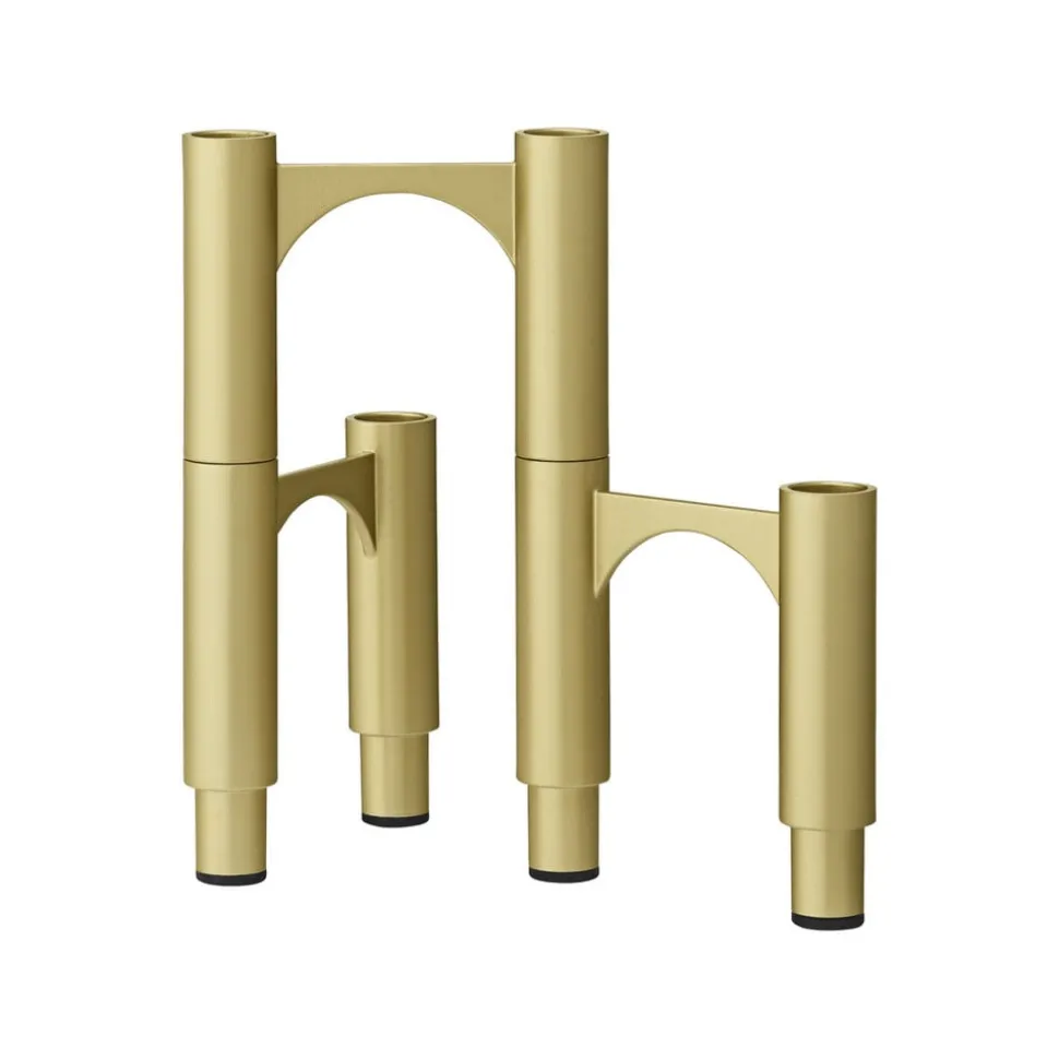 AYTM Compono kandelaar, goud, h 12 cm, aluminium, set van 3