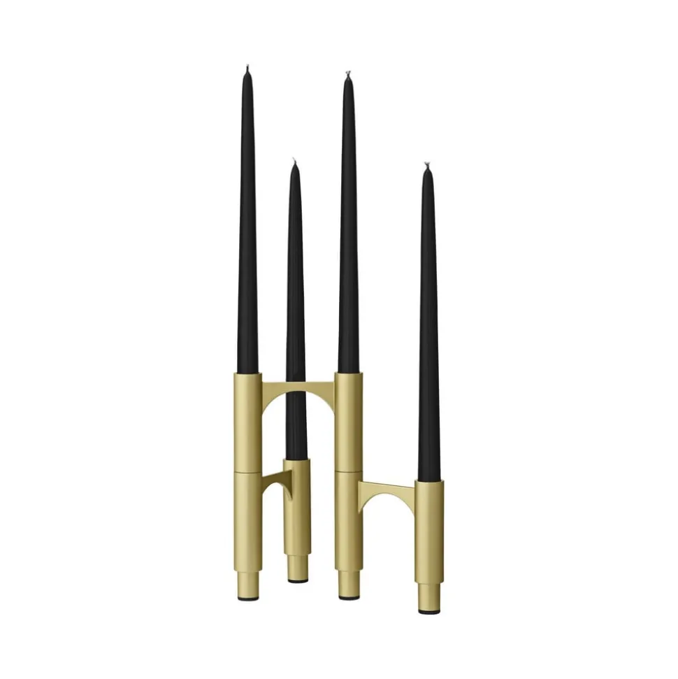 AYTM Compono kandelaar, goud, h 12 cm, aluminium, set van 3