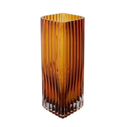 AYTM Folium vaas, hoogte 25 cm, amberkleurig, glas