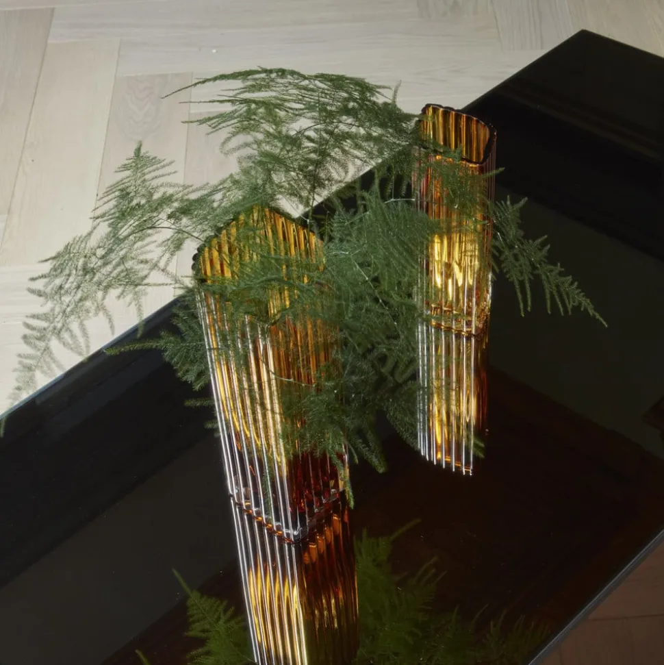 AYTM Folium vaas, hoogte 20 cm, amberkleurig, glas