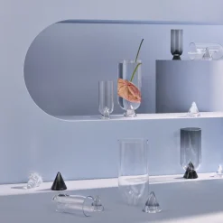 AYTM Glacies vaas, rookgrijs, hoogte 29 cm, glas, mondgeblazen