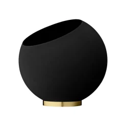 AYTM Globe bloempot, Ø 43 cm, zwart, aluminium, staal