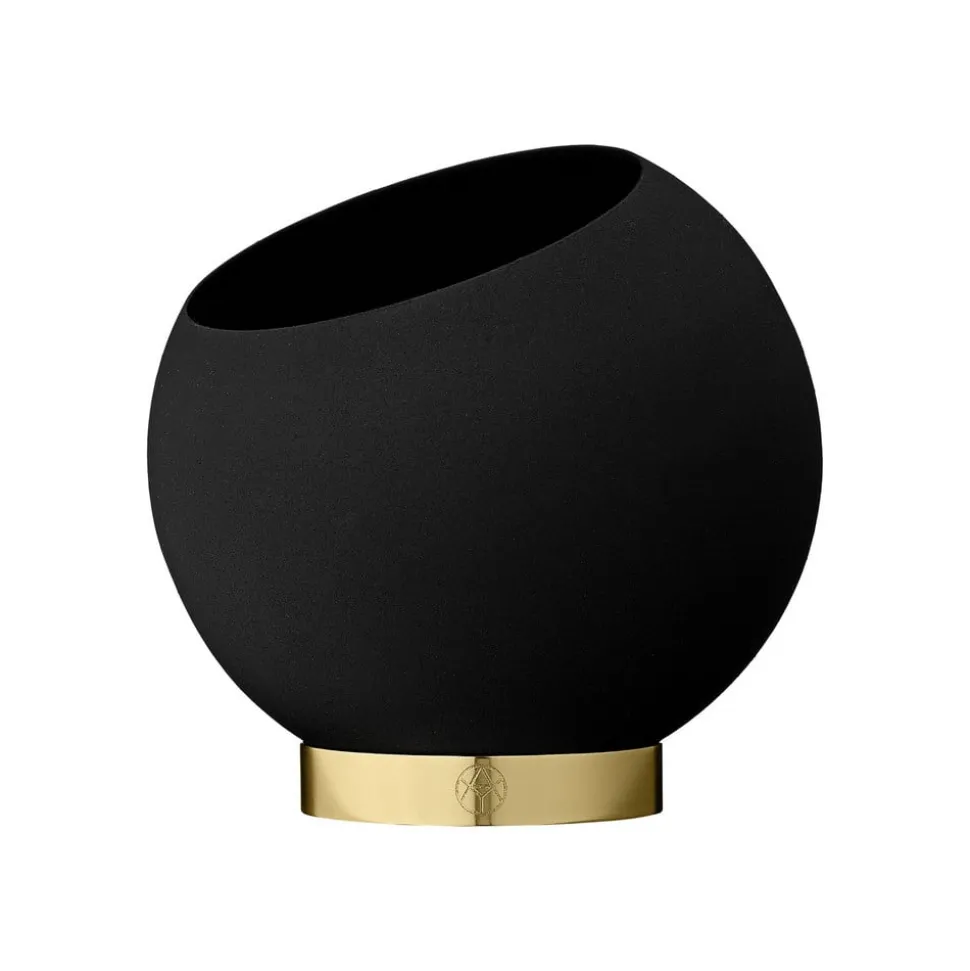 AYTM Globe bloempot, Ø 17 cm, zwart, aluminium, staal