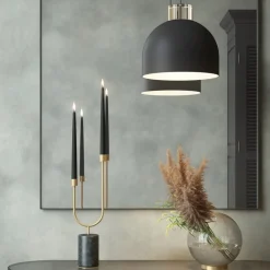 AYTM Grasil kandelaar, goud/groen, breedte 13 cm, marmer