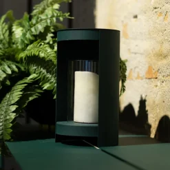 AYTM lantaarn Ora, donkergroen, hoogte 28,2 cm, glas, aluminium