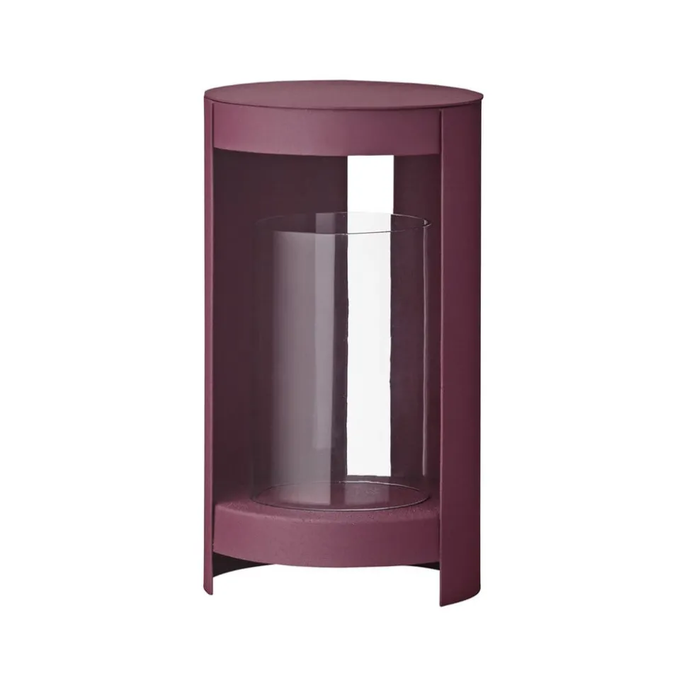 AYTM lantaarn Ora, donkerrood, hoogte 28,2 cm, glas, aluminium