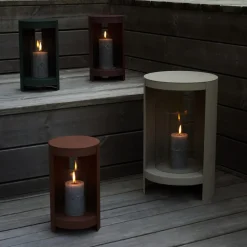 AYTM lantaarn Ora, donkerrood, hoogte 28,2 cm, glas, aluminium