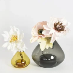 AYTM Lantaarn Uno, vaas, barnsteen, Ø 14 cm, hoogte 11 cm, glas