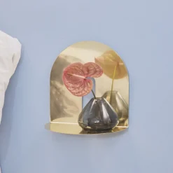 AYTM Lantaarn Uno, vaas, rookgrijs, Ø 14 cm, hoogte 11 cm, glas