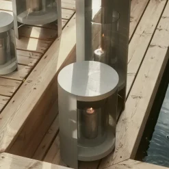 AYTM Ora lantaarn, grijsbruin, hoogte 28,2 cm, glas, aluminium