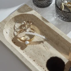 AYTM Regina kom, lengte 40 cm, breedte 16 cm, travertin