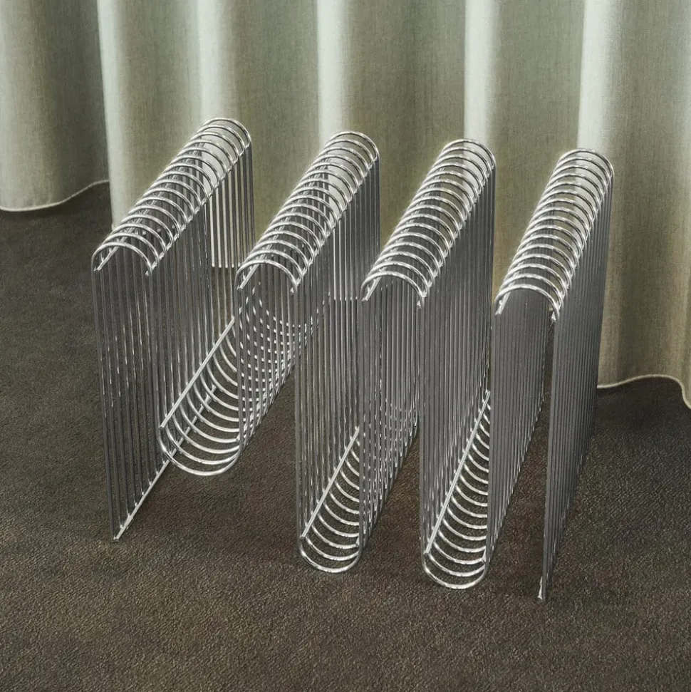 AYTM Tijdschriftenhouder Curva, zilver, breedte 40 cm, staal