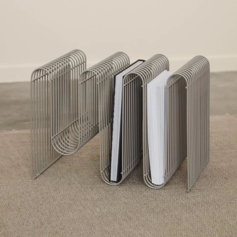 AYTM Tijdschriftenhouder Curva, zilver, breedte 40 cm, staal