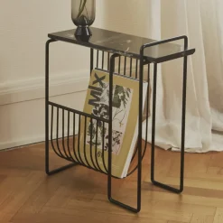 AYTM Tijdschriftenrek Sino, bijzettafel, zwart