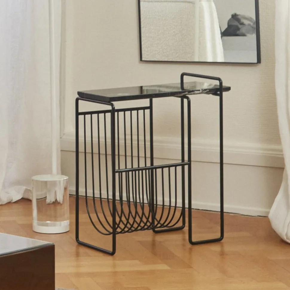 AYTM Tijdschriftenrek Sino, bijzettafel, zwart