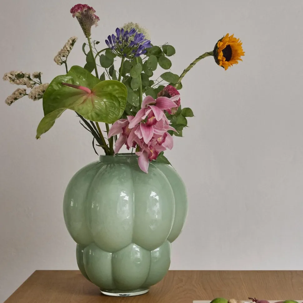 AYTM Uva vaas, glas, groen, Ø 26 cm, hoogte 28 cm, mondgeblazen